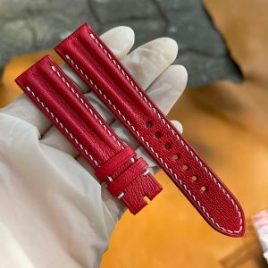 Dây đồng hồ Handmade da Dê Alran màu đỏ nhập khẩu cao cấp AL008