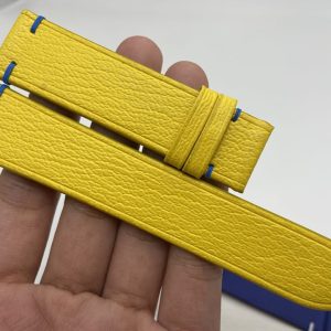 Dây đồng hồ Handmade da Dê Alran màu vàng nhập khẩu cao cấp AL007