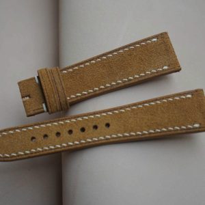 Dây đồng hồ Handmade da lộn Ý Nhập khẩu màu vàng bò DL011