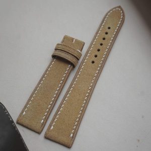 Dây đồng hồ Handmade da lộn Ý Nhập khẩu màu nâu bò DL010