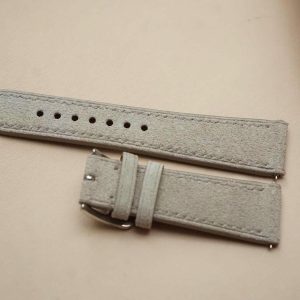 Dây đồng hồ Handmade da lộn Ý Nhập khẩu màu Xám DL003