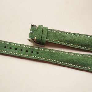 Dây đồng hồ Handmade da lộn Ý Nhập khẩu màu xanh lá DL001