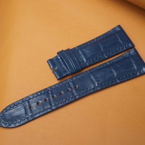 Dây đồng hồ Handmade da bò dập vân cá sấu màu navy DBCS003