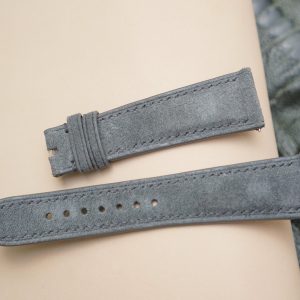 Dây đồng hồ Handmade da cừu nhung màu xám lông chuột CN10093