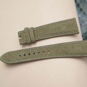 Dây đồng hồ Handmade da cừu nhung màu xanh rêu CN10094