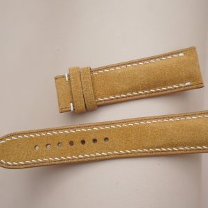 Dây đồng hồ Handmade da lộn Ý Nhập khẩu màu vàng bò DL011