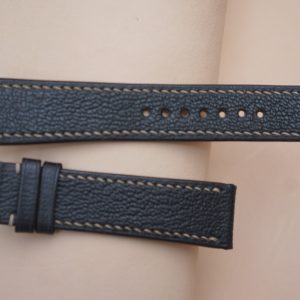 Dây đồng hồ Handmade da Dê Alran màu đen nhập khẩu cao cấp AL006