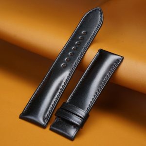 Dây đồng hồ Handmade da Shell Cordovan màu Đen
