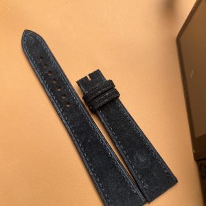 Dây đồng hồ Handmade da lộn Ý Nhập khẩu màu đen DL008