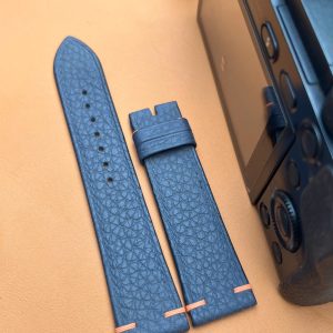 Dây đồng hồ Handmade da Togo màu xanh navy