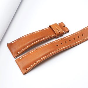 Dây đồng hồ Handmade da Barenia , hàng cao cấp, màu vàng bò.
