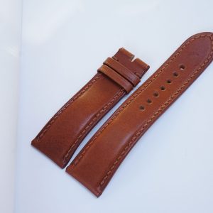 Dây đồng hồ Handmade da bò vachetta Ý màu nâu đỏ